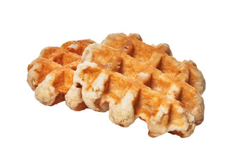  Two delicious waffles isolated over white background