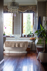 Modern bathroom with designer decoration