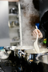 the chef prepares homemade dumplings and ravioli