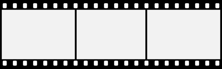 Film strip vector photo frame tape background. Film reel video camera icon