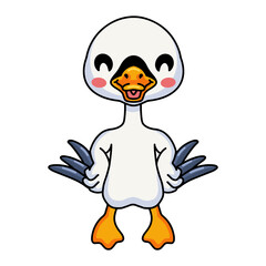 Cute little goose cartoon standing