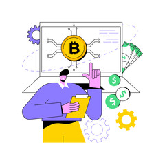 FinTech technology abstract concept vector illustration. Technology integration, financial services company, payment processing, stock trading app, lending marketplace, mortgage abstract metaphor.