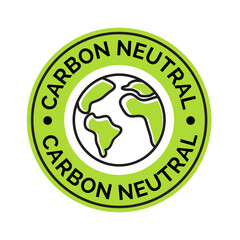 Carbon neutral icon stamp. CO2 energy monoxide carbon ecology background label concept
