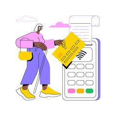 Payment processing abstract concept vector illustration. Easy payment systems, digital payment service, automated transaction, bank operations, customer experience, business owner abstract metaphor.