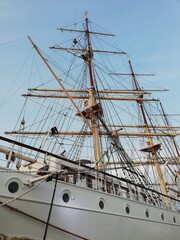 Fototapeta premium Ship moored in the port of Gdynia. Baltic Sea coast. Summer.