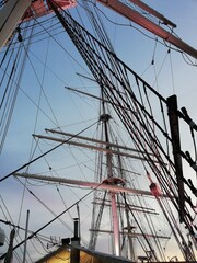 Fototapeta premium Ship moored in the port of Gdynia. Baltic Sea coast. Summer.