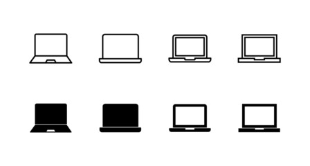 Laptop icons set. computer sign and symbol