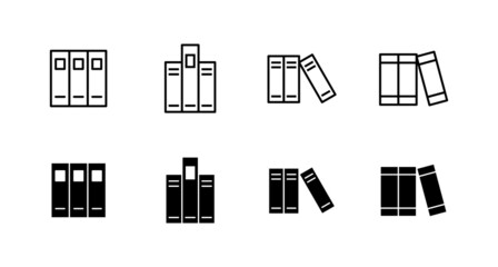 Library icons set. education sign and symbol