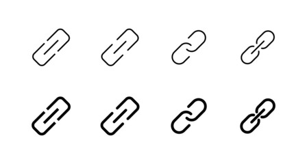 Link icons set. Hyperlink chain sign and symbol