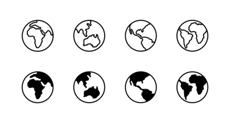 World map set. Worldmap sign and symbol. Globe icon