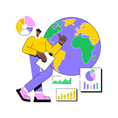Environment data analytics abstract concept vector illustration. Digital environmental analytics, eco data technology, environmental topics, earth observation, global business abstract metaphor.
