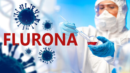 Flurona coronavirus. SARS-CoV-2 Covid-19 variant. Mutated Flurona Delta. New strain of covid....