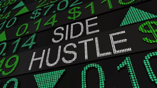 Side Hustle Day Trading Stock Market Make Money Buying Selling Shares 3d Animation