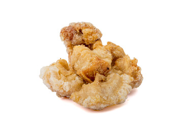 Fried pork skin. isolated on white background.