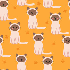 seamless pattern cute cartoon cat for fabric print, kids wallpaper and gift wrapping paper