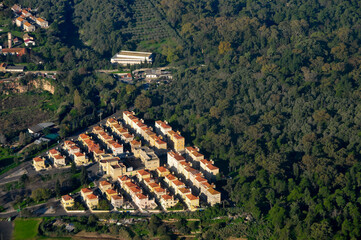 An Aerial view of a village in the mountain, Portugal