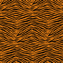 Simple Tiger Animal Motif Vector Seamless Pattern Design