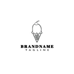 ice cream cone logo cartoon design icon vector