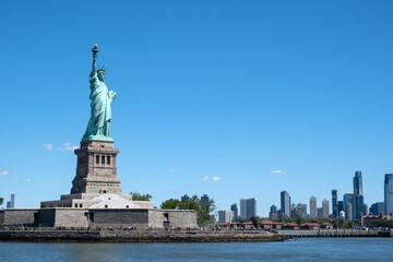 The Statue of Liberty at New York City in clear sunny day