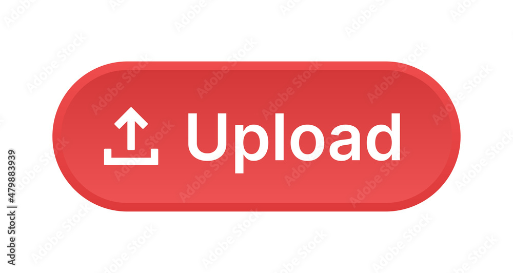 Aufkleber red upload button icon vector illustration.