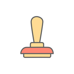 Rubber Stamp Icon in color icon, isolated on white background 