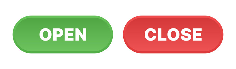 Open and close button icon vector isolated on white background.