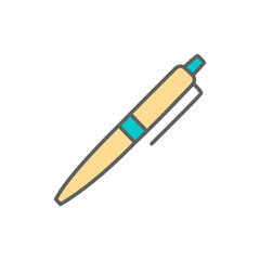 Pen Icon in color icon, isolated on white background 