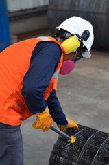 man working in an industry