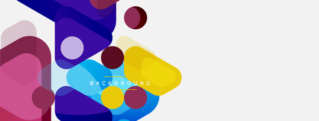 Abstract round geometric shapes and circles background. Trendy techno business template for wallpaper, banner, background or landing