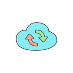 Sync Icon in color icon, isolated on white background 