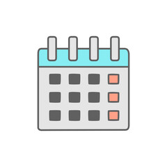 Calendar Icon in color icon, isolated on white background 