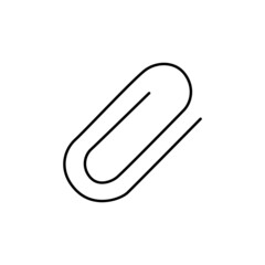 Paperclip Icon  in black line style icon, style isolated on white background