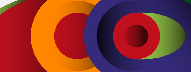 Obraz premium Abstract background. Minimal geometric circles and round style shapes with deep shadow effects. Trendy technology business template for wallpaper banner or background