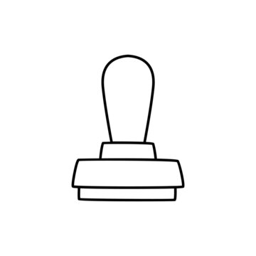 recommend clip art: Rubber Stamp Icon  in black line style icon, style isolated on white background