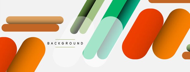 Overlapping round shapes and lines background. Vector illustration for wallpaper banner background or landing page