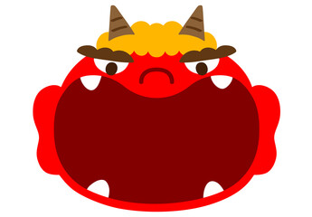 節分　赤鬼の顔　お面フレーム © hitsujiuo