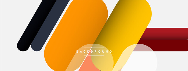 Overlapping round shapes and lines background. Vector illustration for wallpaper banner background or landing page