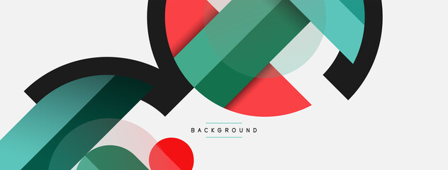 Round geometric shapes lines and circles. Vector template for wallpaper banner background or landing page