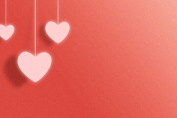 Heart hanging with a colored background