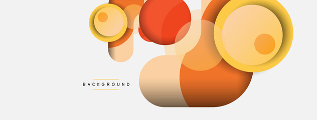 Vector round shapes circles minimal geometric background. Vector illustration for wallpaper banner background or landing page