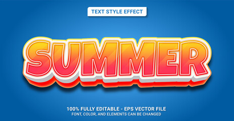 Text Style with Summer Theme. Editable Text Style Effect.