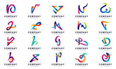 colorful random letter set logo