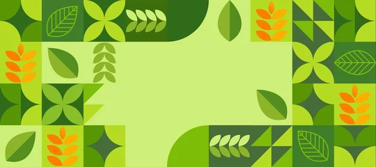 Poster background pattern of fresh green natural leaves © さとる五条