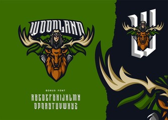illustration vector graphic of Elf and deer mascot logo perfect for sport and e-sport team