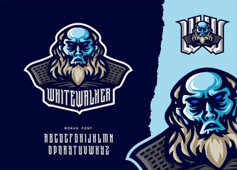 illustration vector graphic of White Walker Zombie mascot logo perfect for sport and e-sport team
