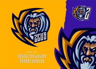 illustration vector graphic of Zeus mascot logo perfect for sport and e-sport team