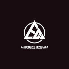 Fototapeta premium Letter EC triangle logo design vector