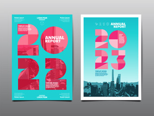 annual report 2022,2023 , template layout design, cover book. presentation abstract flat background..