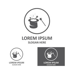 Wand Magic hat Creative icon vector design template
