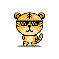 cute tiger icon character mascot.